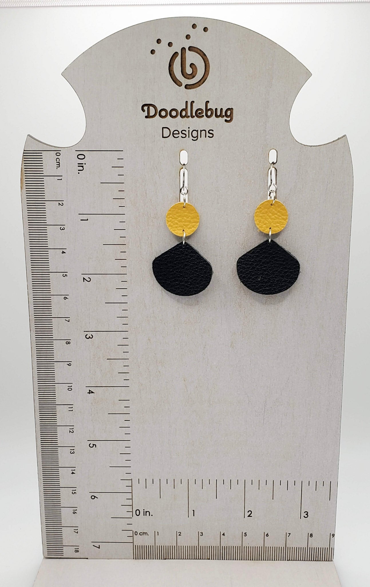 Team Color Leather Earrings-Solids