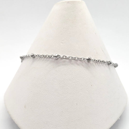 Silver Bead Ankle Bracelet