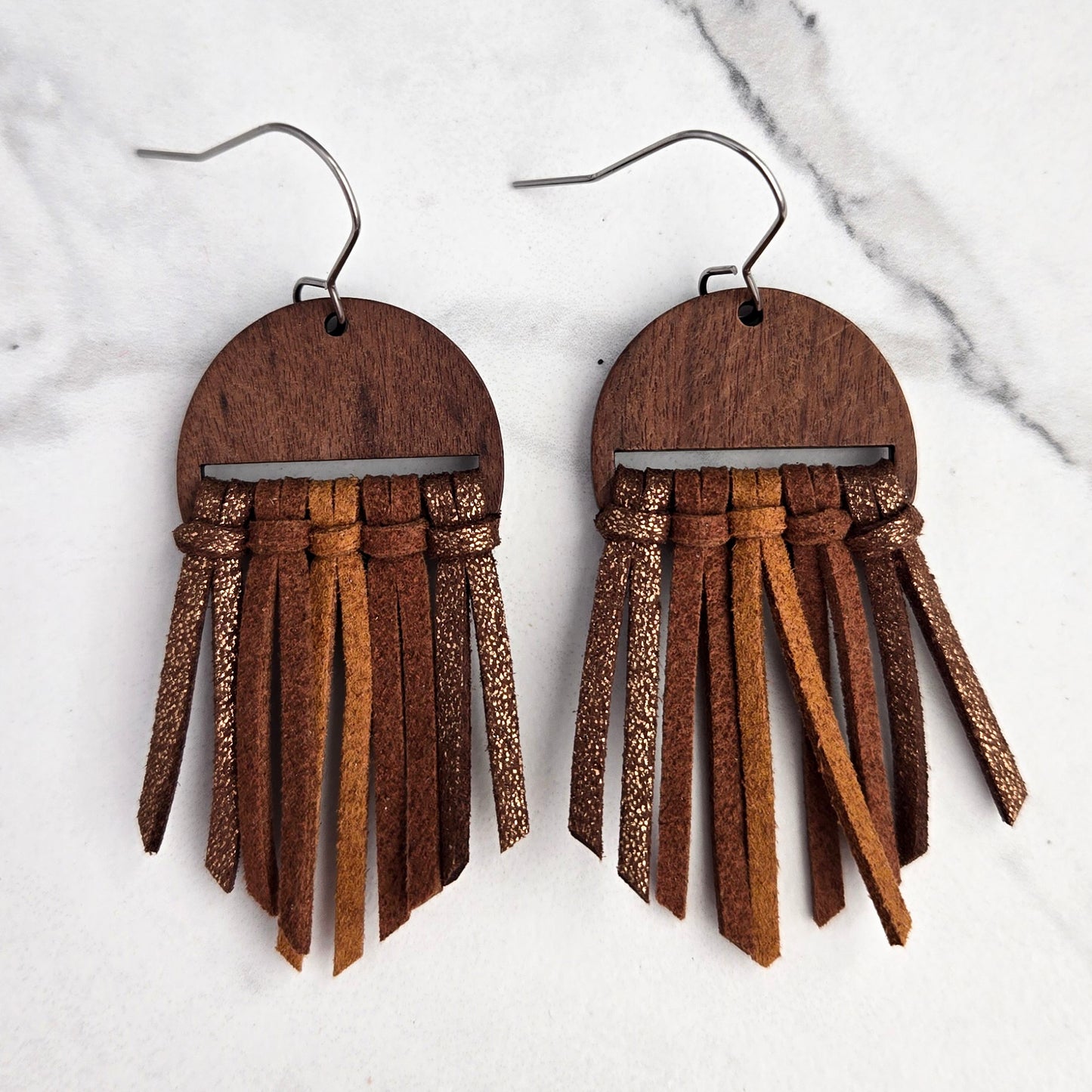 Brown Fringe Earrings