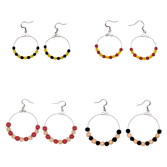 Team Color Beaded Hoops