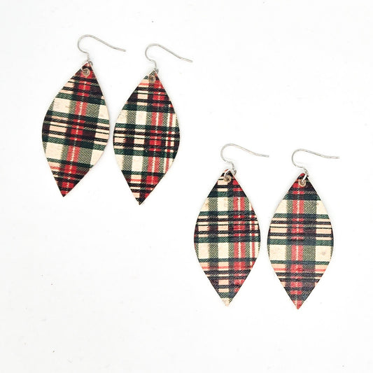 Christmas/Winter Leather Earrings