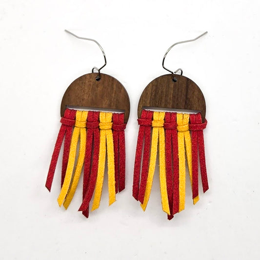 Red & Gold Fringe Earrings