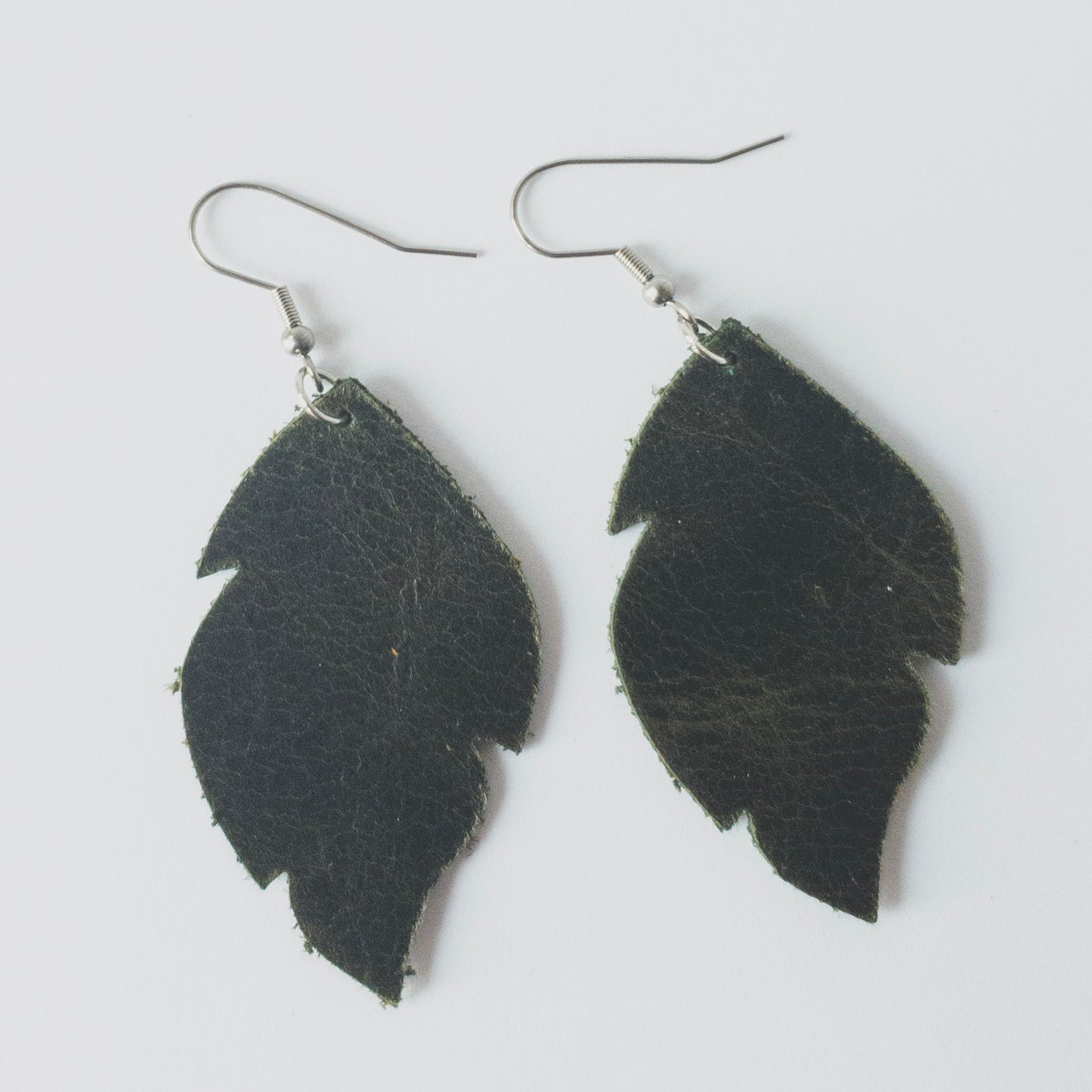 Leather Leaf Earrings