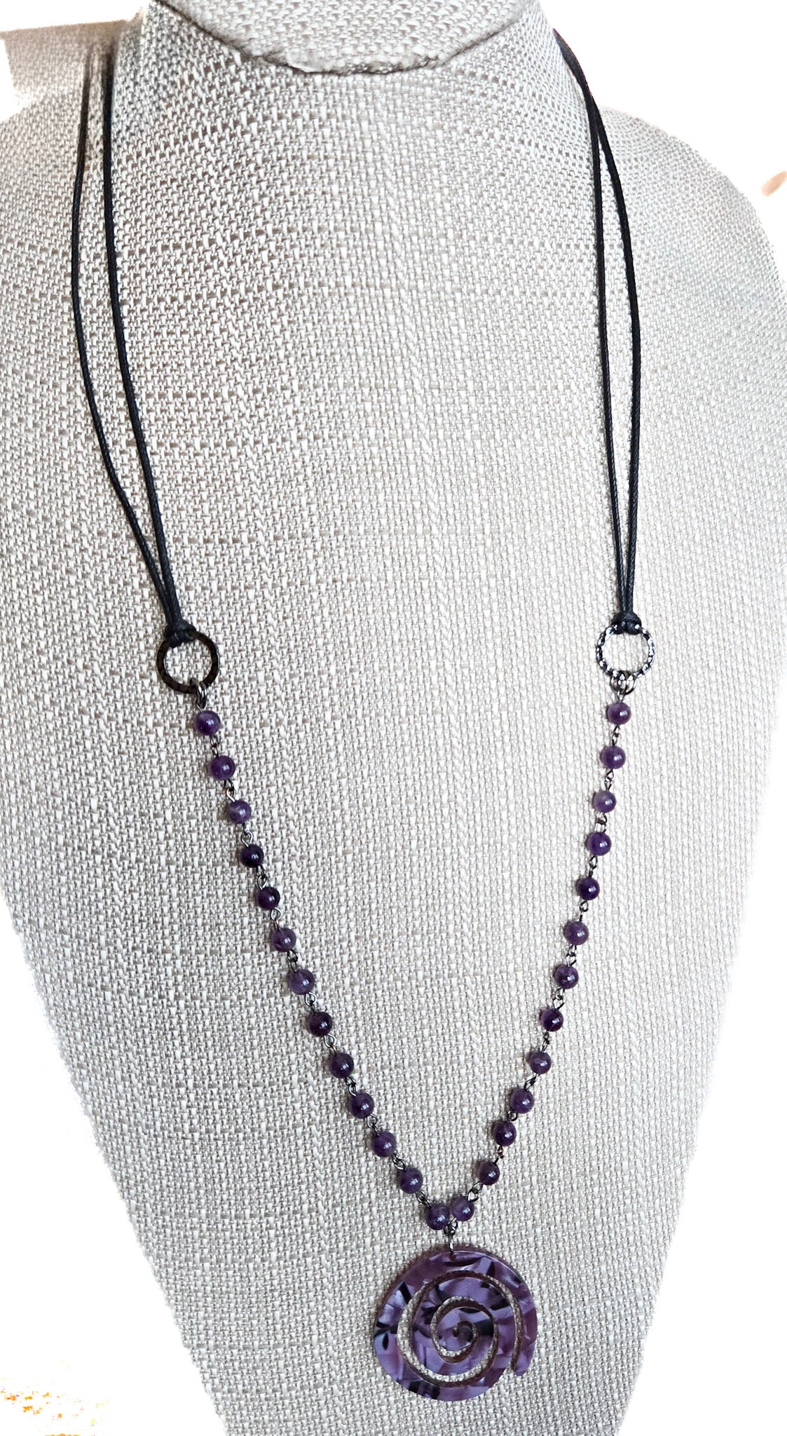 Amethyst Purple Beaded Long Necklace