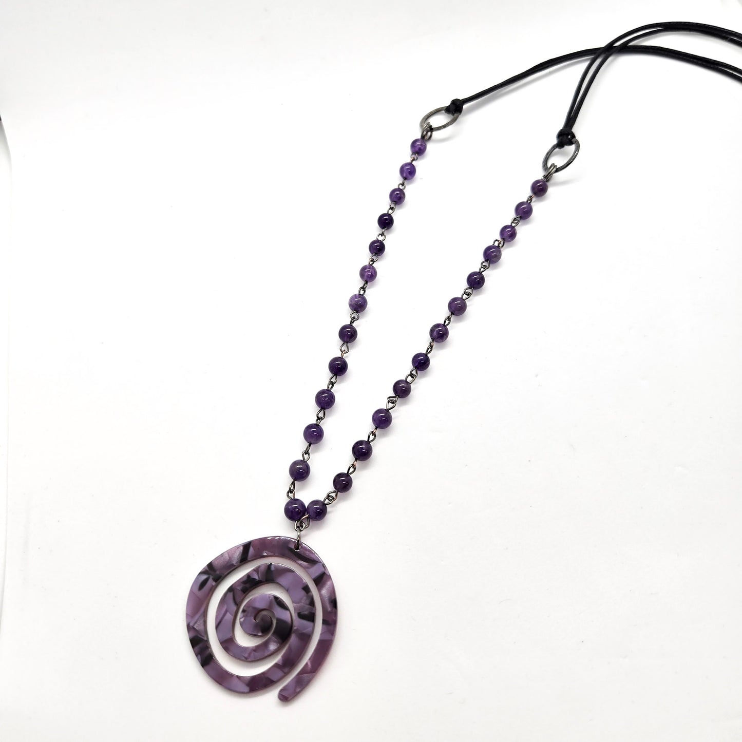 Amethyst Purple Beaded Long Necklace