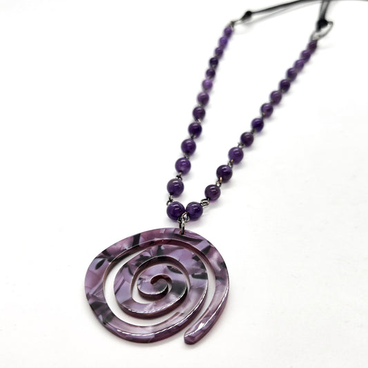 Amethyst Purple Beaded Long Necklace