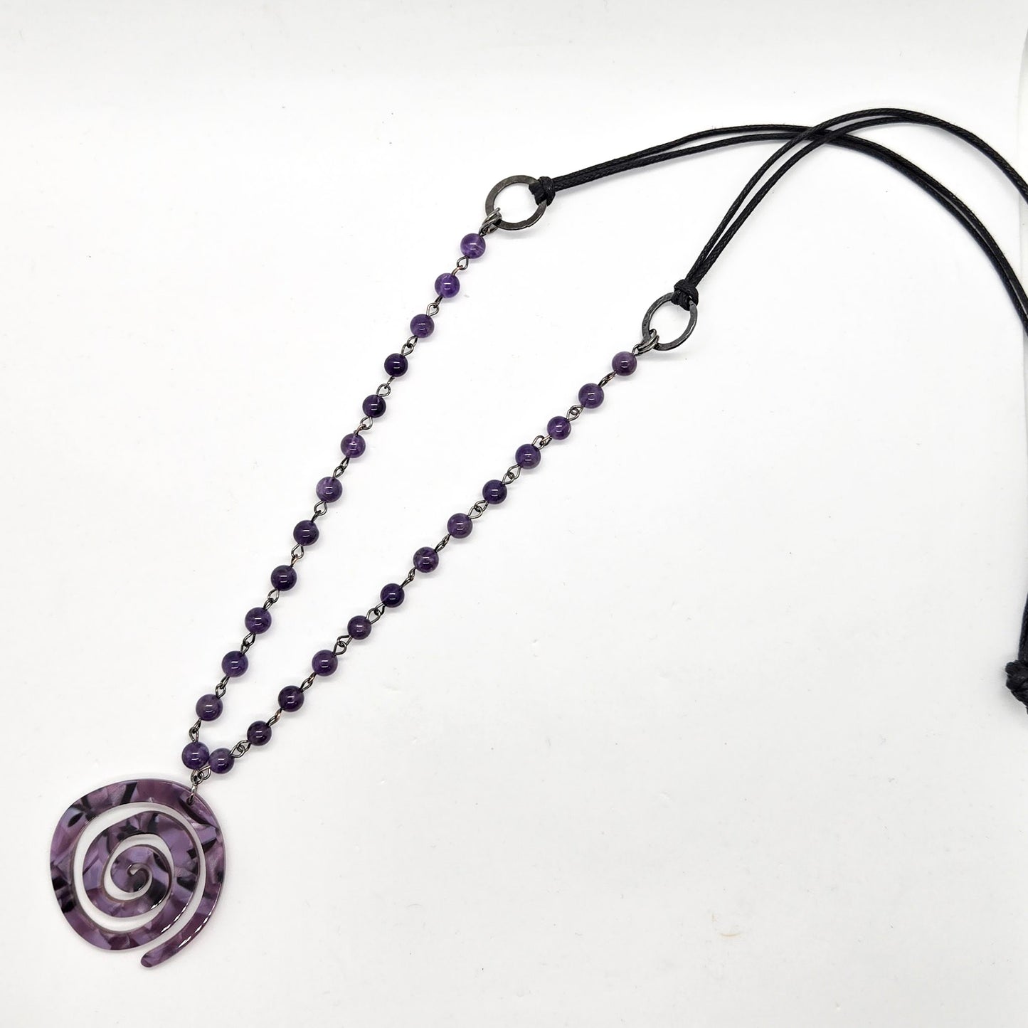 Amethyst Purple Beaded Long Necklace