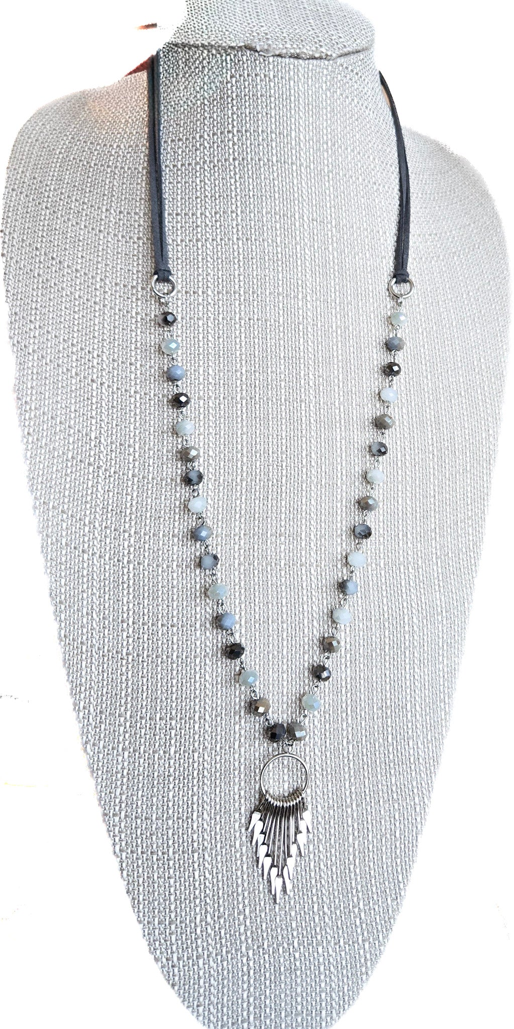 Gray Beaded Necklace