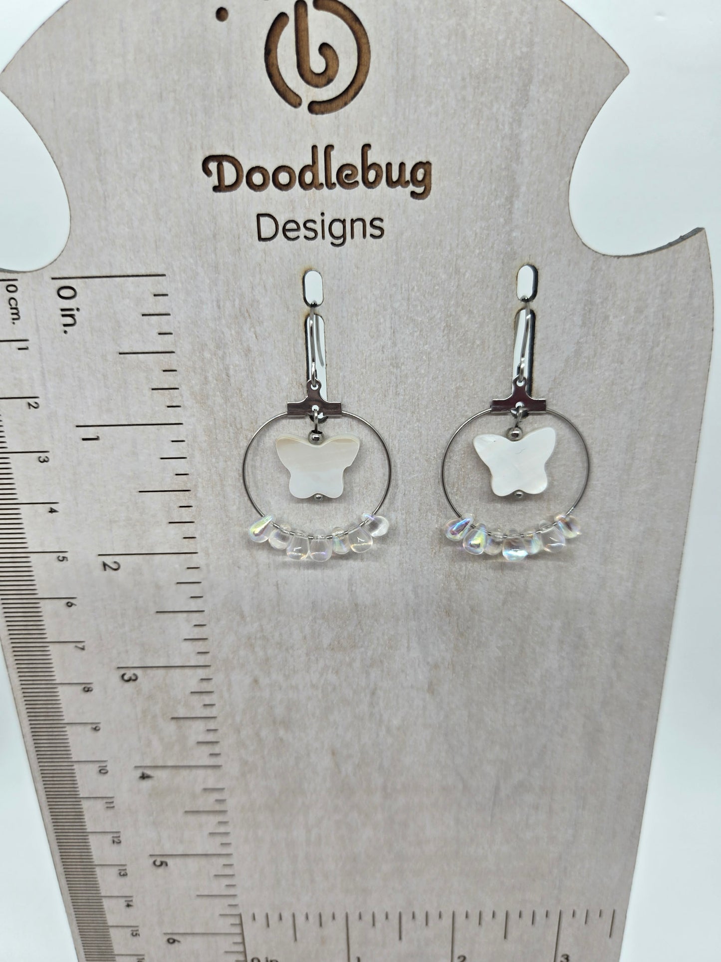 White Butterfly Earrings