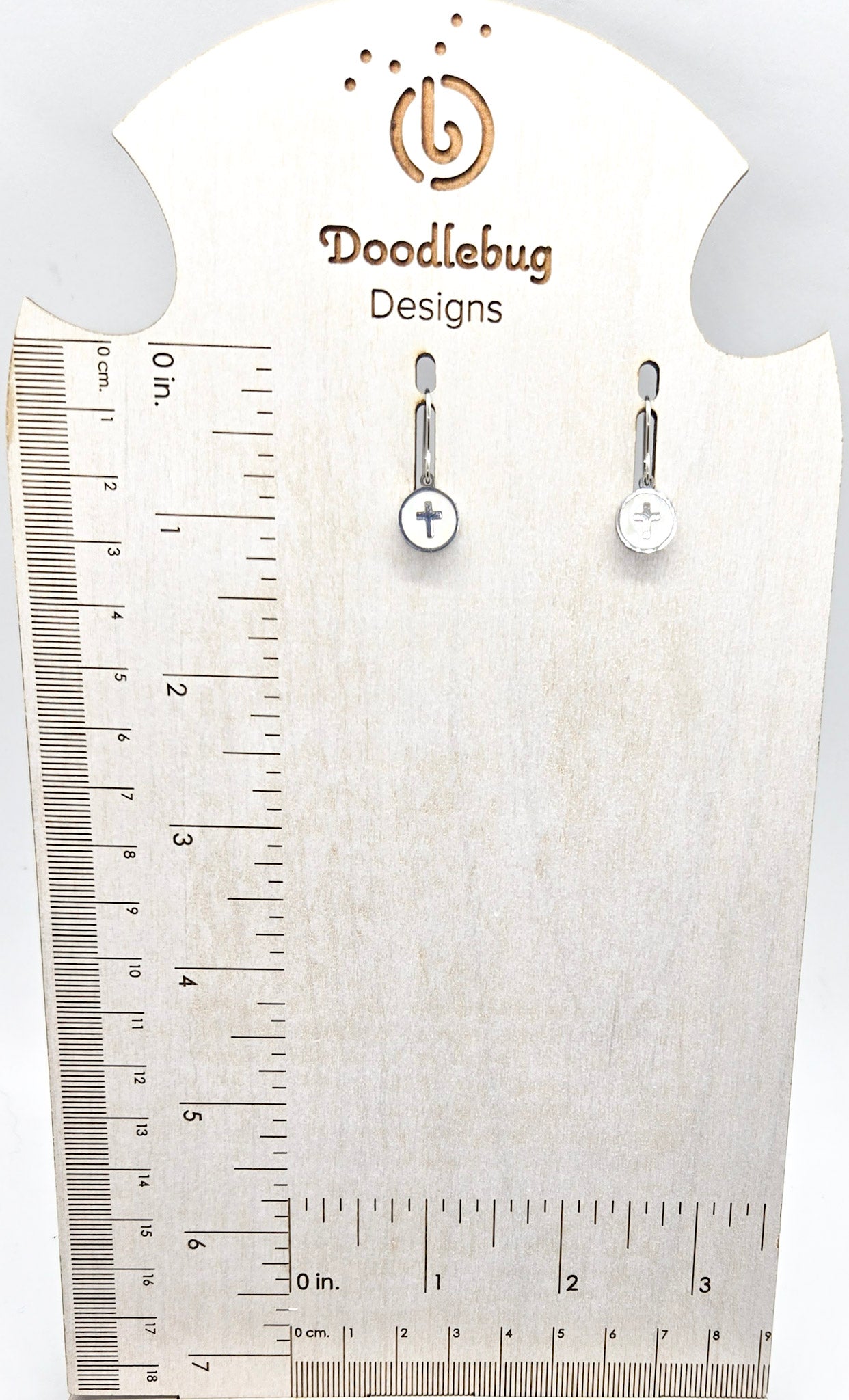 Dainty Shell Inlay Cross Earrings