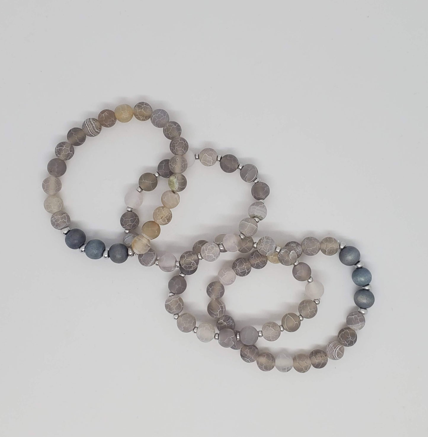 Weathered Agate Stretch Bracelets