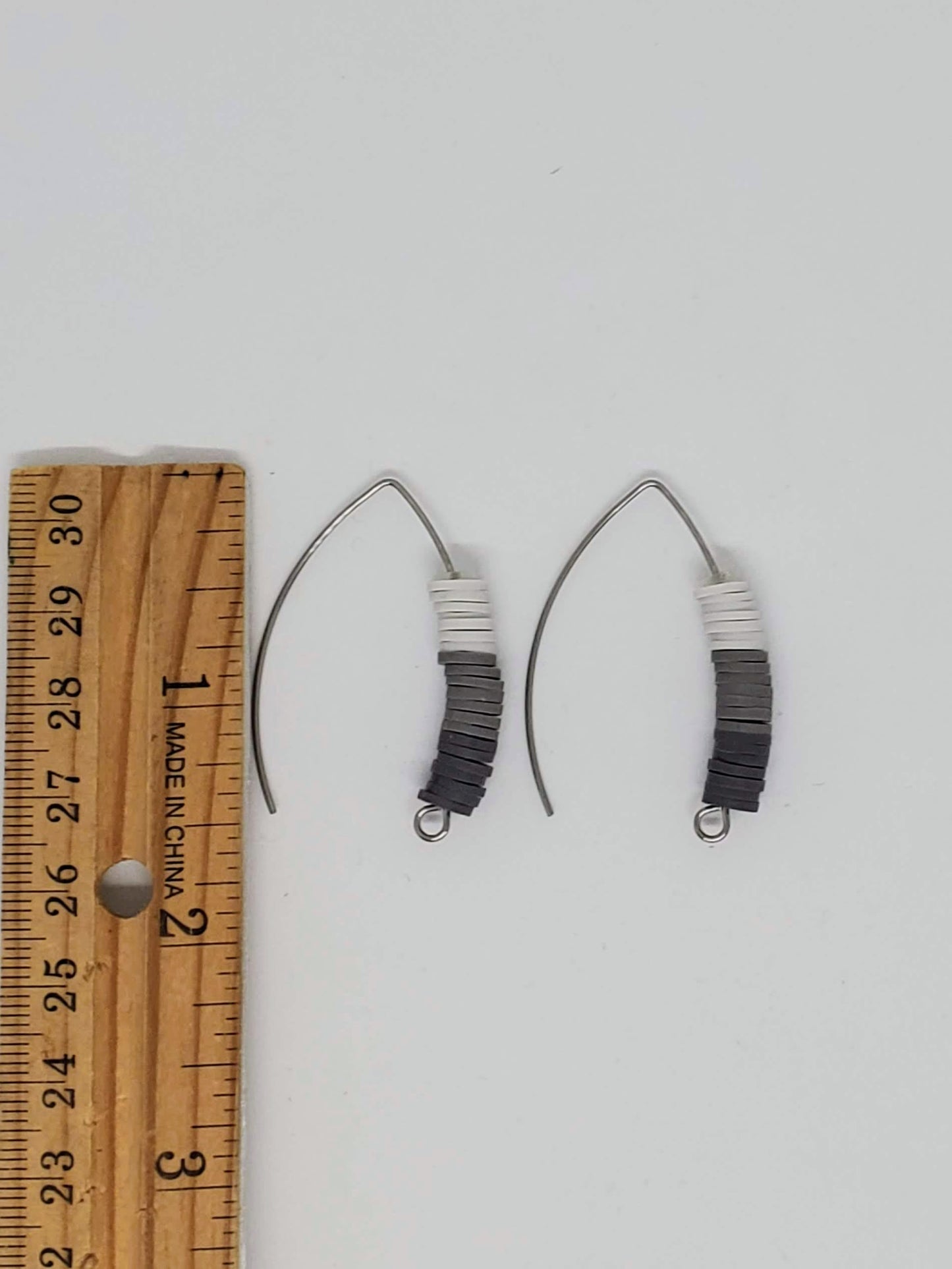 Gray Polymer Clay Earrings