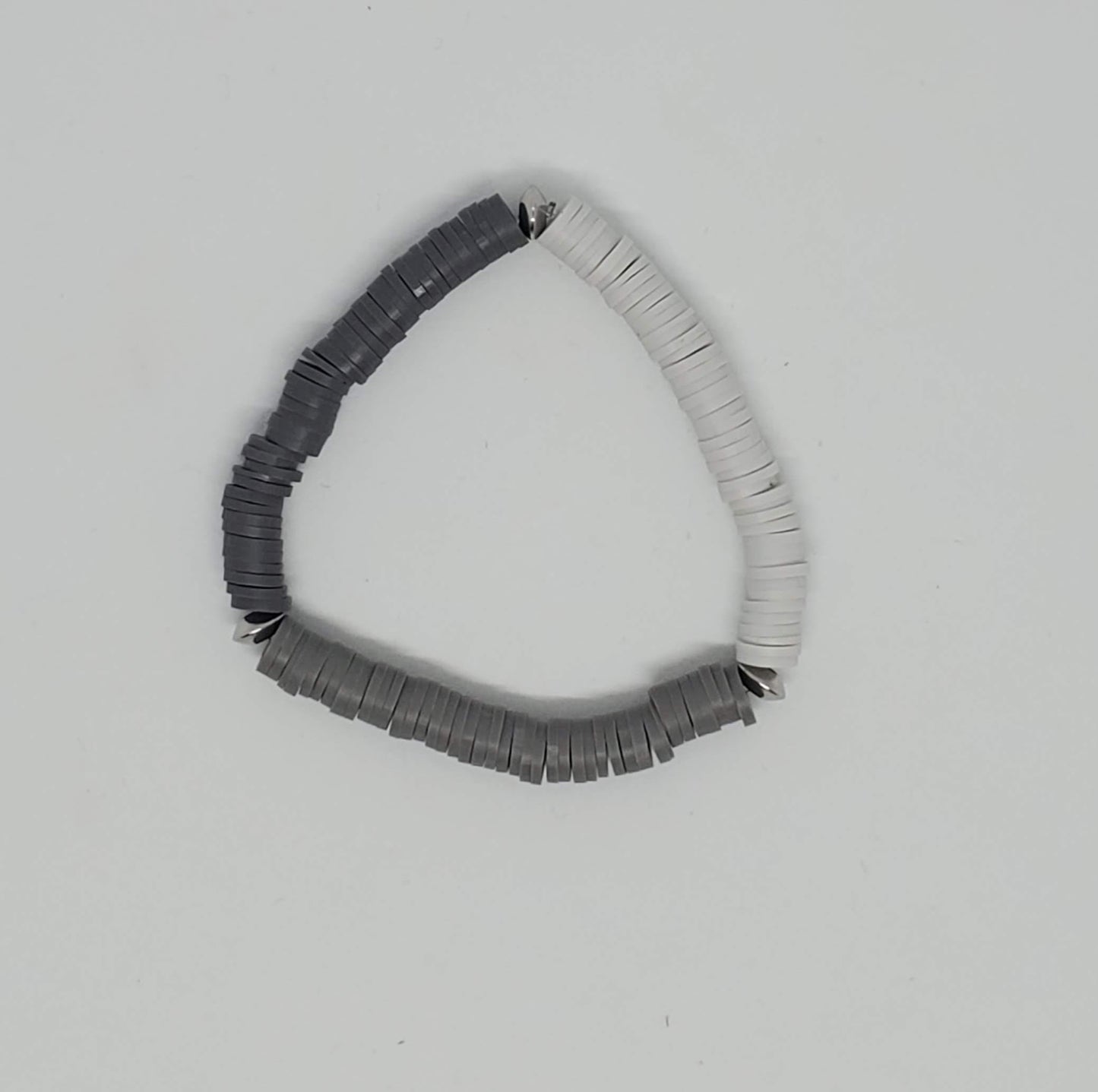 Gray Polymer Clay Stretch Bracelet