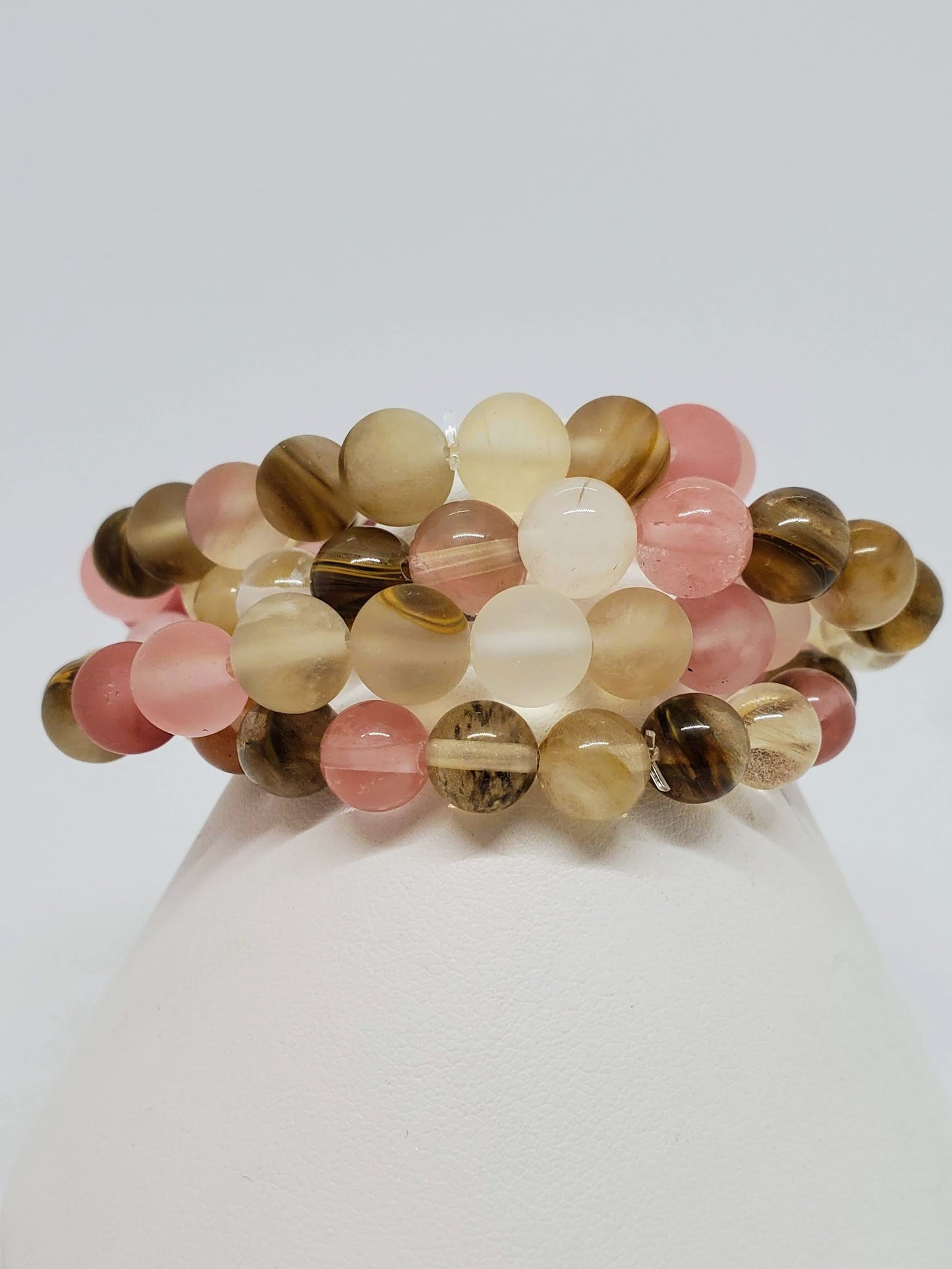 Tigerskin Glass Stretch Bracelet