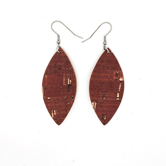 Rust Leather Petal Earrings