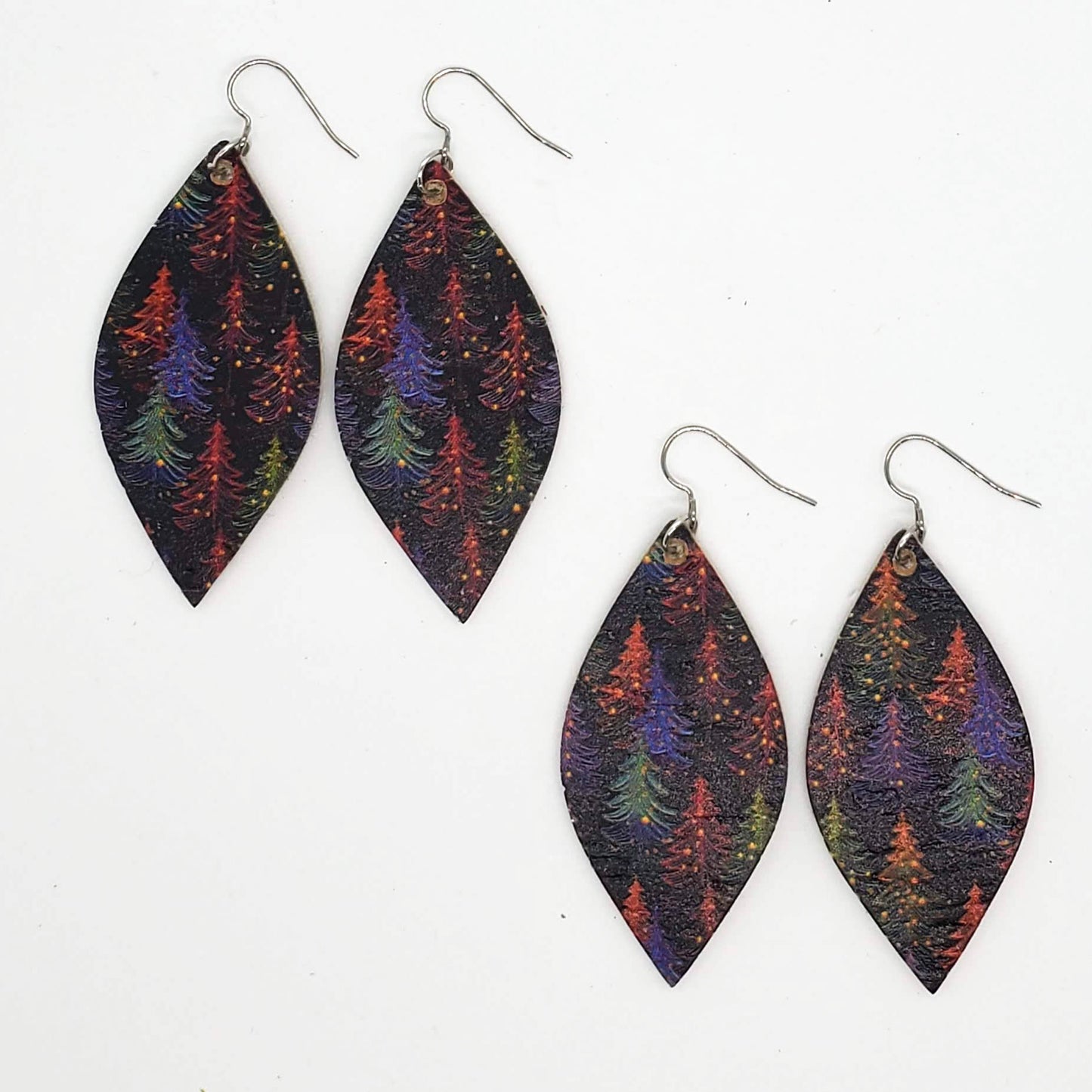 Christmas/Winter Leather Earrings