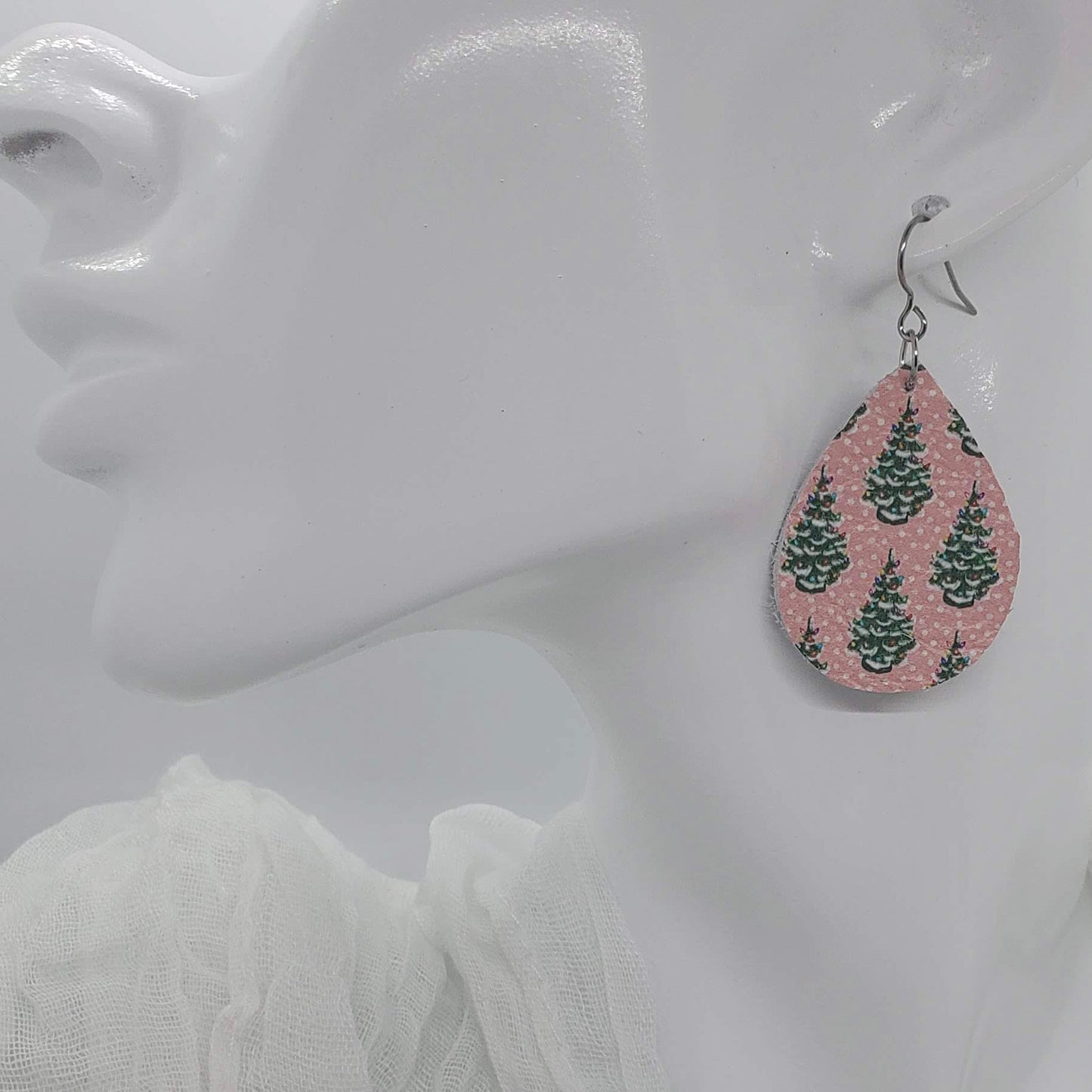 Christmas/Winter Leather Earrings