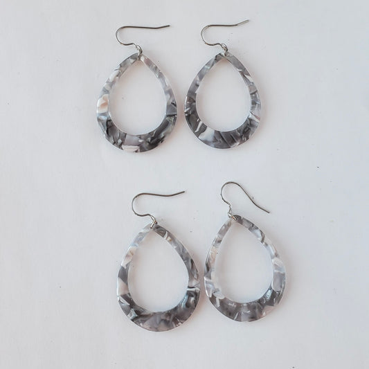 Gray Teardrop Earrings