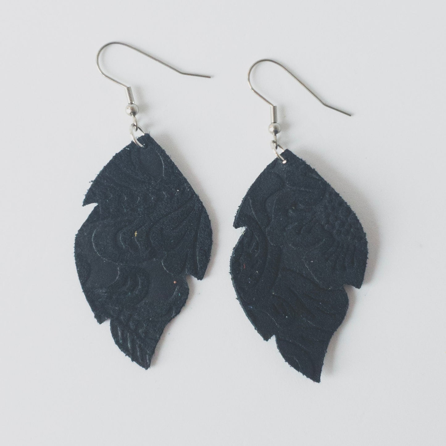 Leather Leaf Earrings