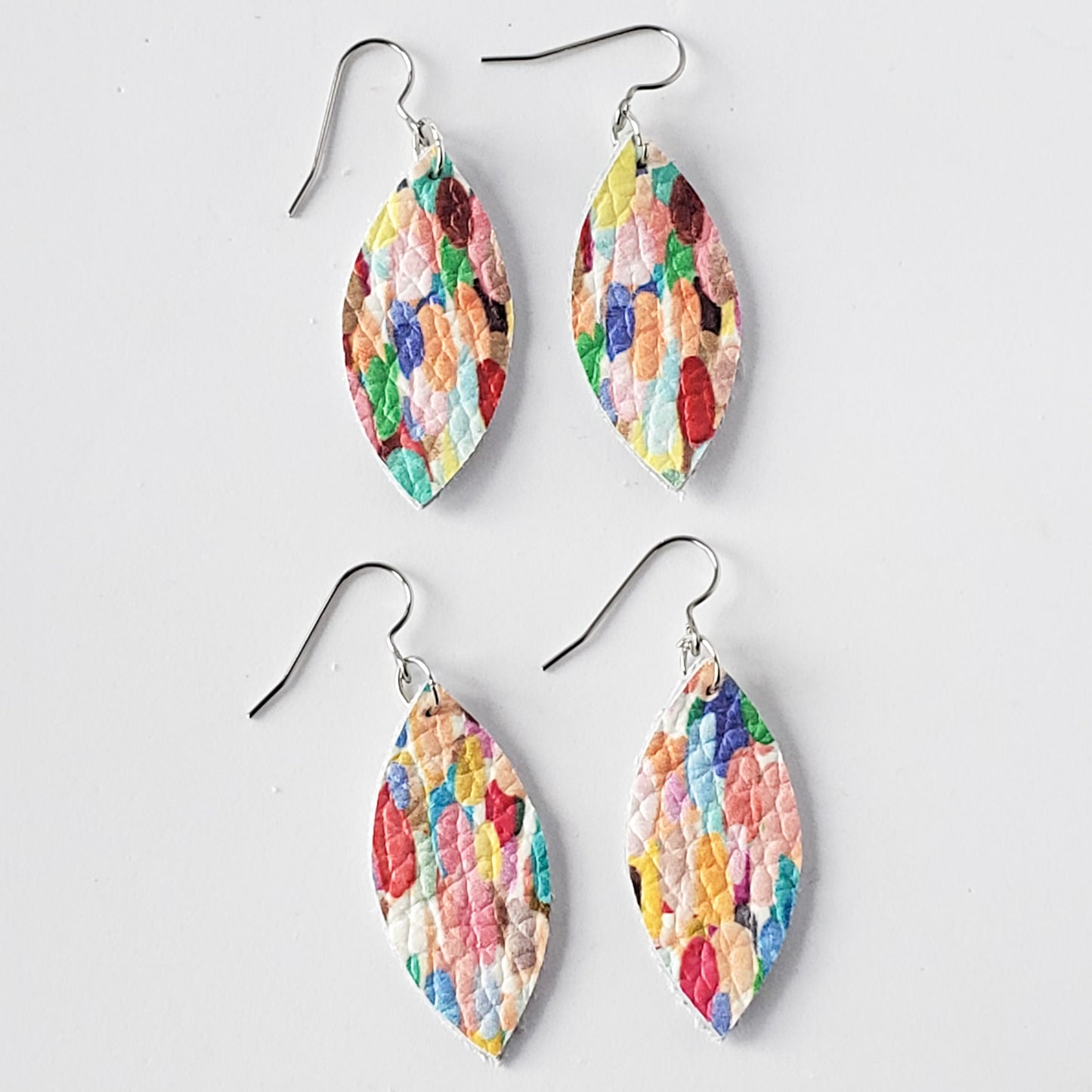 Medium Petal Leather Earring-Prints