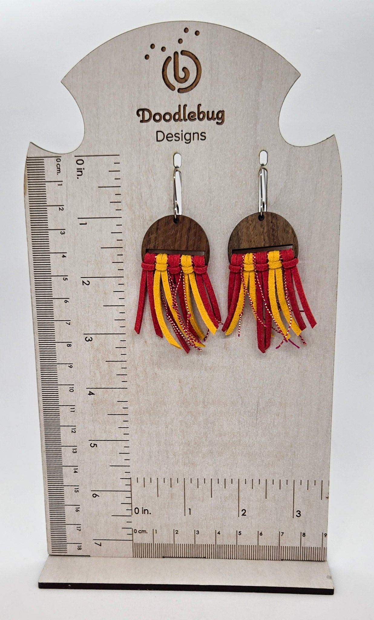 Red & Gold Fringe Earrings