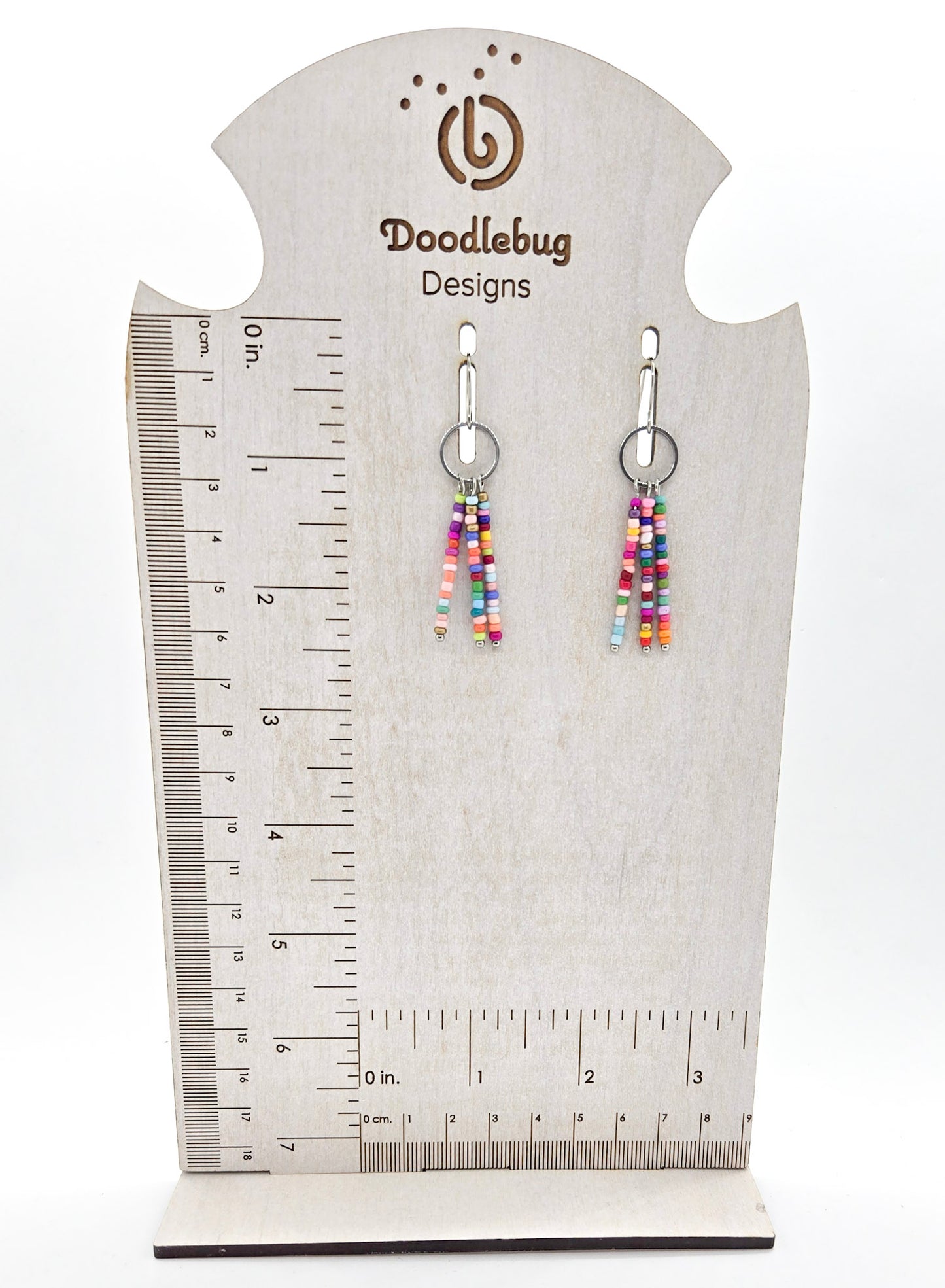 Multicolor Seed Bead Fringe Earrings
