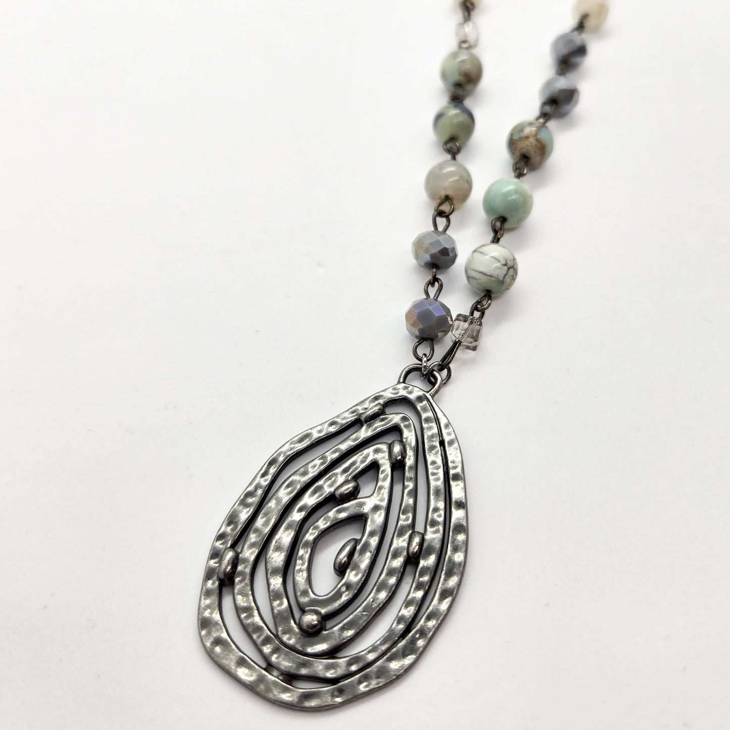 Amazonite Beaded Chain Long Necklace