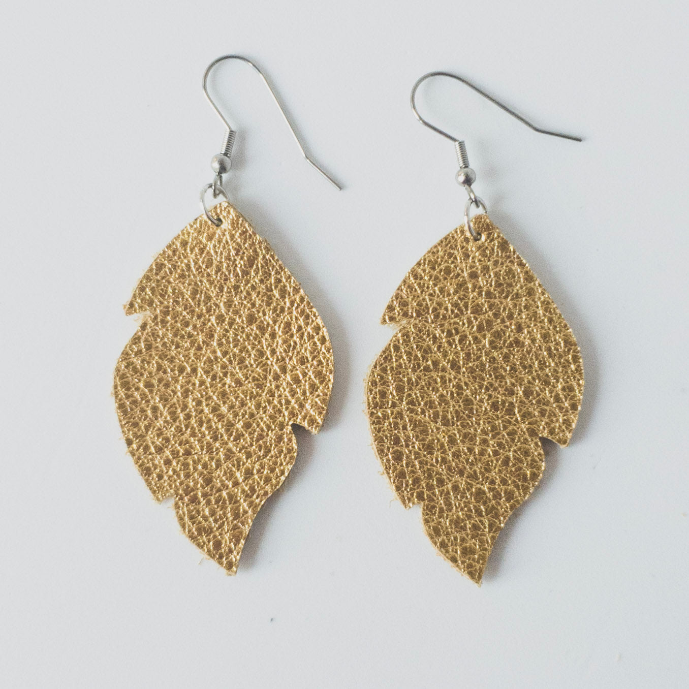 Leather Leaf Earrings