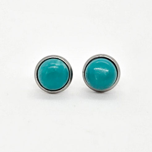 Blue Howlite Stud Earrings