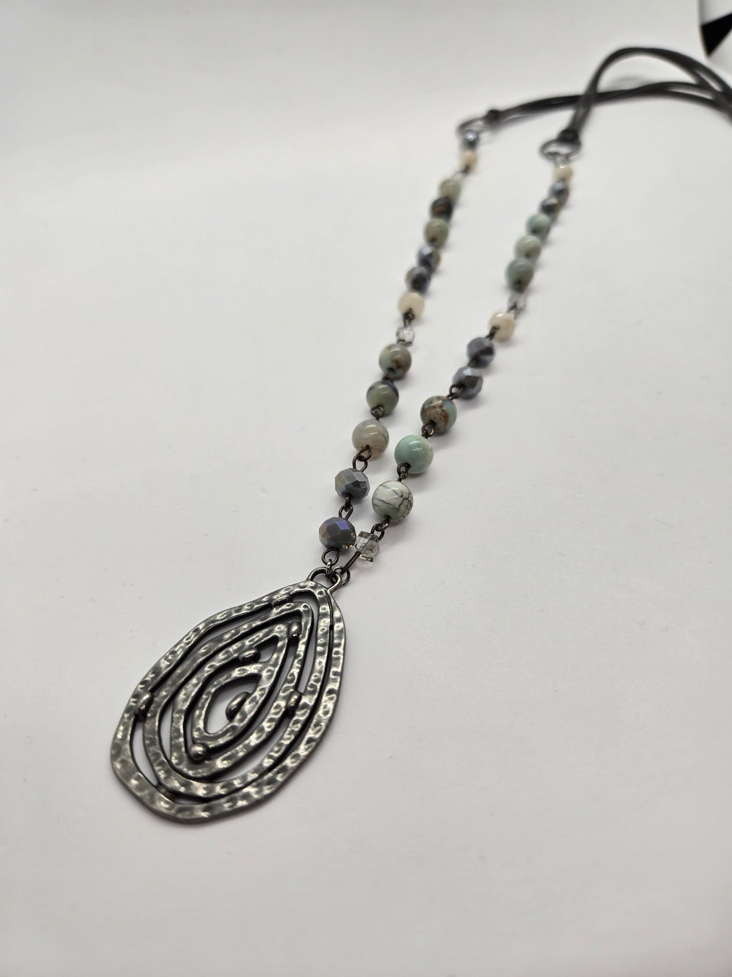 Amazonite Beaded Chain Long Necklace